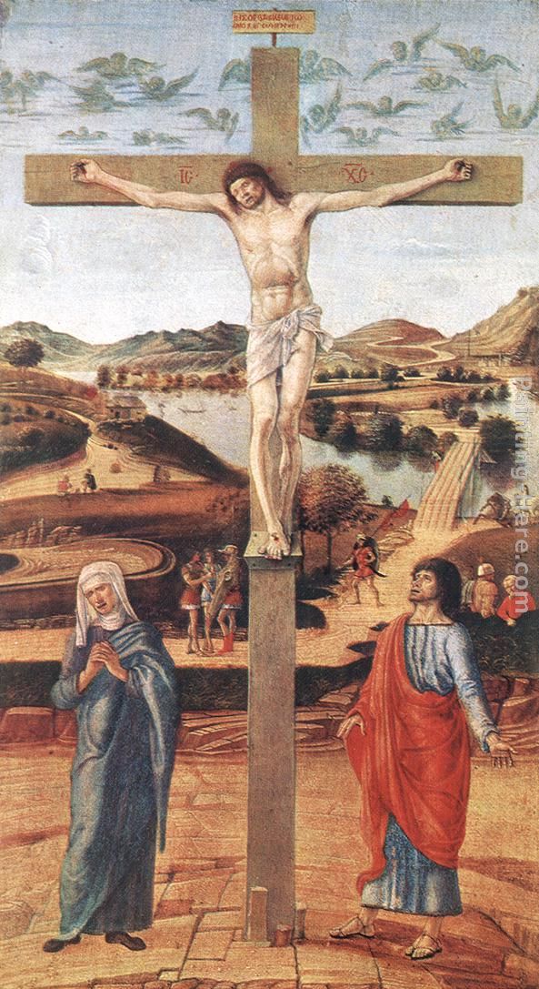 Crucifix painting - Giovanni Bellini Crucifix art painting